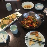 already nibbled at food, but very tasty!!  at Geng Yuan Vegetarian in Chengdu