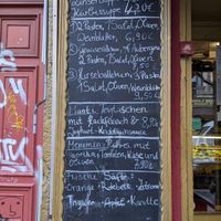 Menu outside Meze Haus. at Meze Haus Mittelmeerfeinkost in Berlin