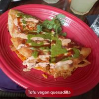 Vegan tofu quesadillas   at Perro Salado in Newport