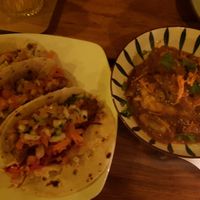 Tofu tacos and impwa with nishima at The Gathering Zambia in Lusaka