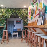 The too high and not so comfy stools. at DidikoBag in Pointe-a-pitre