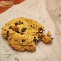 warm chocolate chip cookie. yum at Our Food Is Art Restaurant and Bar in Crestone