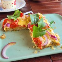Pizza de quinoa at El Mirador Sassari in Atlantida