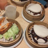 Fried tofu, shiitake, and eggplant baos at Mamma Bao in Munich