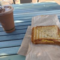 Truffle toastie & choc protein smoothie at The Green Galley in Coffs Harbour