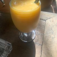 Mango smoothie at Captain Chim's Guesthouse Restaurant in Kep