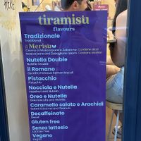 Menu  at Tiramisú Trastevere in Rome