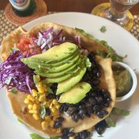 Burrito bowls with coconut rice and black beans   at Pineapples - Ramon's Village Resort in San Pedro