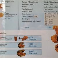 Taiyaki menu at Bing Go in Dusseldorf