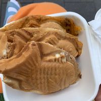 enoki mushroom, curry and red bean tayakis!  at Bing Go in Dusseldorf