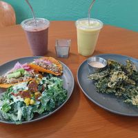 All together plus cherry chocolate & orange coco smoothies at The Coco Nut in Eugene