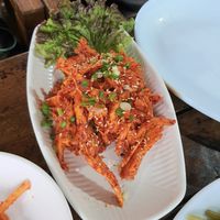 Deodeok muchim 더덕무침 (seasoned lance asiabell roots) #Veganuary at Boribap House - 시골보리밥집 in Gyeonggi-do