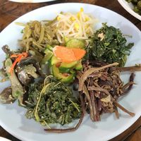 vegetable side dishes for Boribap #Veganuary at Boribap House - 시골보리밥집 in Gyeonggi-do