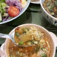 Curry vegetable soup - close-up #Veganuary at Sound Kitchen - 사운드키친 in Seoul