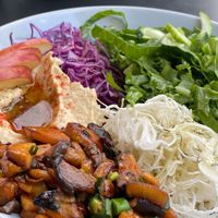 Vegan mushroom bulgogi & hummus  at Sound Kitchen - 사운드키친 in Seoul