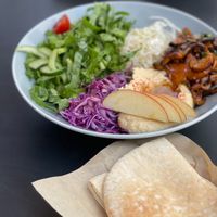 Vegan mushroom bulgogi hummus comes with flat bread  at Sound Kitchen - 사운드키친 in Seoul