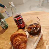 Croissant and cola at Krafin in Prague