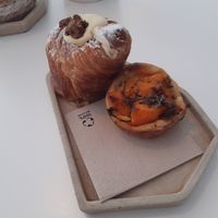 Pumpkin tart and orange caramel cruffin at Krafin in Prague