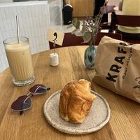 Vanilla Tahini Latte and Panna Cota Ananas krafin   at Krafin in Prague