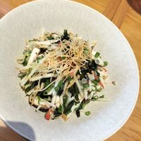 Apple salad with fried wonton skin at Afuri in Kutchan