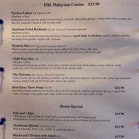 Menu   at Faith Hope Love Malaysian Cafe in Napier