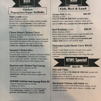 The dishes that could be made vegan clearly marked   at Faith Hope Love Malaysian Cafe in Napier