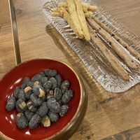 Salty roasted beans and Graham sticks  at Yamanoma Brewery Craft Beer Pub in Nagano