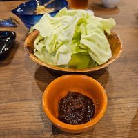 Cabbage bowl with spicy miso dip at Yamanoma Brewery Craft Beer Pub in Nagano