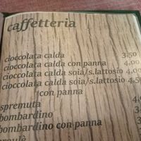 Menu at Bar Lasteri in Molveno