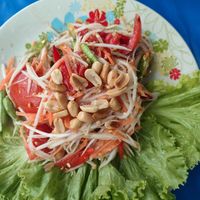 Raw papaya salad (spicy) #Veganuary at Youta Vegan Foods in Bangkok