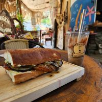 Grilled vegetables sandwich not on the menu at Café Taganga in Santa Marta