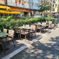 Seating outside at Vefa Restaurant in Mannheim