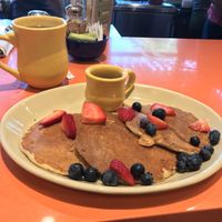 Banana Bliss vegan pancakes 👍🏽😋  at Snooze - Monroe Dr in Atlanta