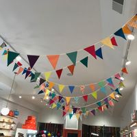 Bunting hanging from the ceiling at Jeni's Splendid Ice Creams - 5306 N Clark St in Chicago