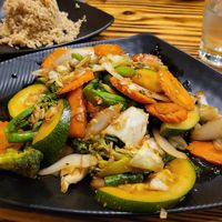 Pad paak with brown rice at Lemongrass by Sip Saam Thai in Cedar Park