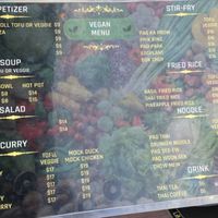 The vegan menu. at Lemongrass by Sip Saam Thai in Cedar Park