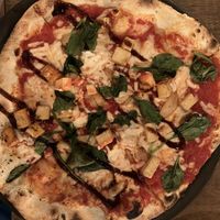 Spiced Tofu, Roasted Garlic and Artichoke vegan pizza   at Bellona in Toronto