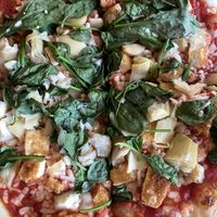 Tofu & artichoke pizza  at Bellona in Toronto