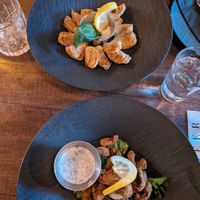 Calamari and lightly fried artichoke at Bellona in Toronto