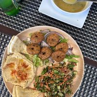 Lentil soup and falafel platter  at Baba Kabob in North Charleston