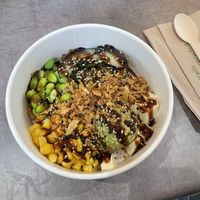 Custom poke bowl with falafel  at Honest Bowl - Restaurant de Pokés & Buddha Bowls in Nice