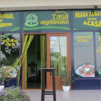 The outside  restaurant front at Casa Vegetariana in Constanta