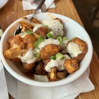 Buffalo cauliflower… amazing  at Pig Minds Brewing in Machesney Park