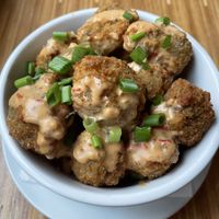 Breaded mushrooms   at Pig Minds Brewing in Machesney Park