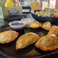 Shiitake potstickers at Pig Minds Brewing in Machesney Park