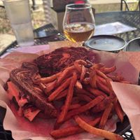 my bf's ruben sandwich  at Pig Minds Brewing in Machesney Park