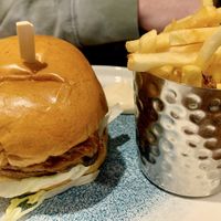 vegetarian burger + chips  at Slug & Lettuce in Richmond