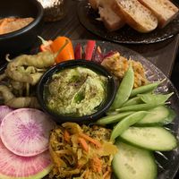 The Full Spread with choice of fermented items at Fox Tale Fermentation Project in San Jose