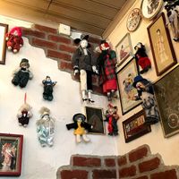 Some people might find those decorations a bit creepy at O'Mamma Mia in Stockholm