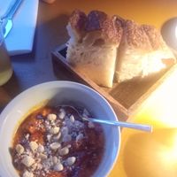 Focaccia + dip (that tastes like ajvar) at Furo in Salzburg